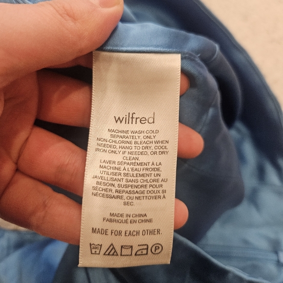 WILFRED Shine Satin Bustier Blue Tank Top Victorian XS Aritzia - Picture 6 of 6